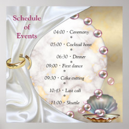 Poster Ivory Silk, Dourados rendas e pérolas e mármore