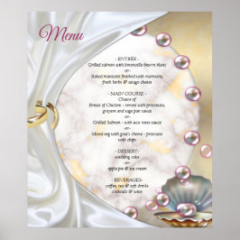 Poster Ivory Silk, Dourados rendas e pérolas e mármore