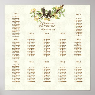 Póster Ivory Vintage ama aves amarelas Bloom 12 Mesas