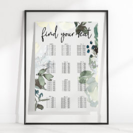 Poster Ivory White Roses Floral Casamento