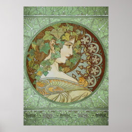Poster Ivy por Alphonse Mucha Art Nouveau