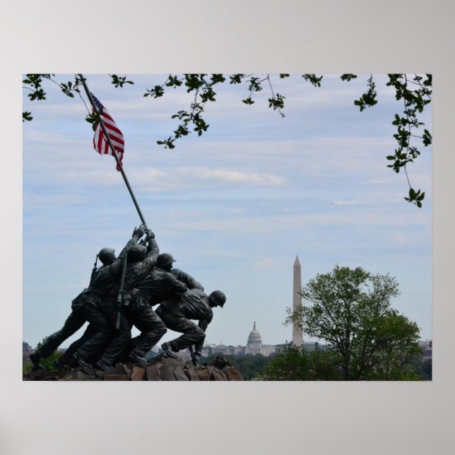 Poster Iwo Jima Marines Memorial Monument em Arlingon, VA (Frente)