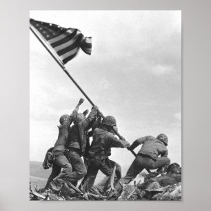 Poster Iwo Jima Raising American Flag