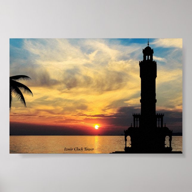 Poster Izmir Clock Tower, Sunset Turquia (Frente)