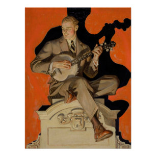 Póster J.C. Leyendecker Tocador de Banjo 1920 Arte Art Dé