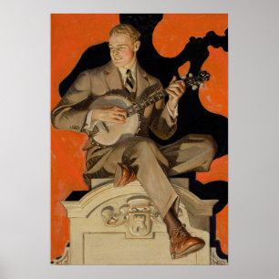 Poster J.C. Leyendecker Tocador de Banjo 1920 Arte Art Dé