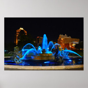 Póster J.C. Nichols Fonte no azul, Kansas City