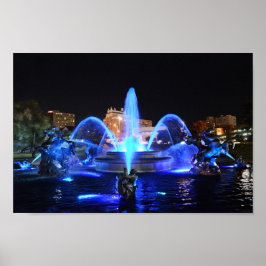 Póster J.C. Nichols Fountain em Royal Blue, Kansas City