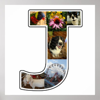 Póster J Monograma Crie Sua Própria Colagem Personalizada