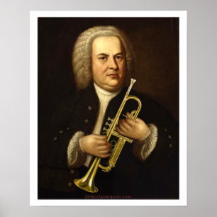 Póster J.S. Bach com trombeta