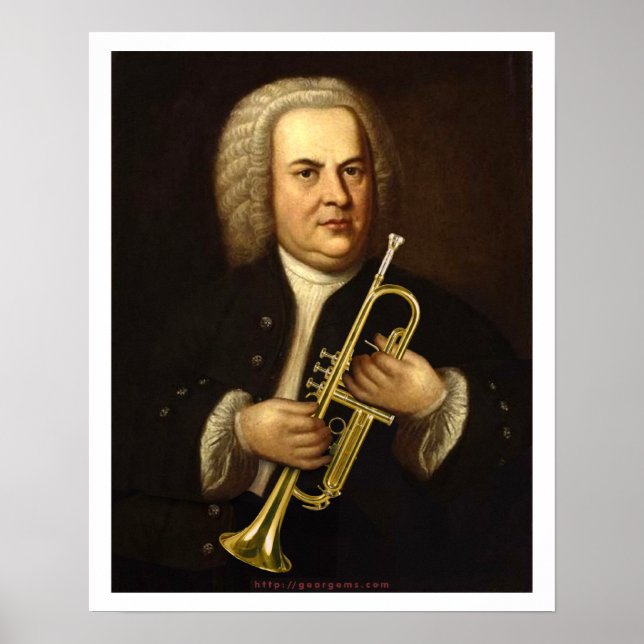 Póster J.S. Bach com trompete (Frente)