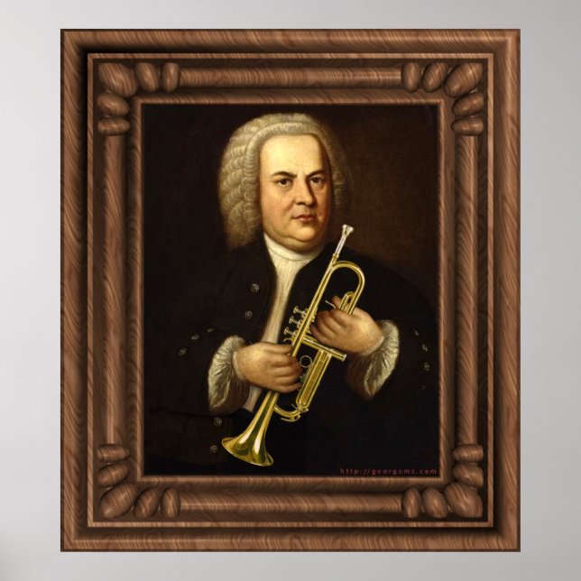 Póster J.S. Bach com trompete (Frente)
