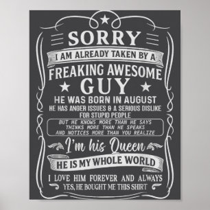 Poster Já Estou Tomada Por Cara Incrível Nascido Em