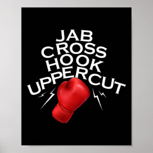 Poster Jab Cross Hook Uppercut Boxer Funny Boxin