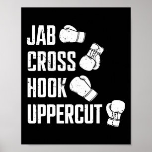 Poster Jab Cross Hook Uppercut Boxer Workout