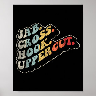 Poster Jab Cruz Gancho Uppercut Boxe Retro Esportes de Co