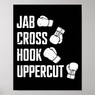 Poster Jab Cruz Gancho Uppercut Treino de Boxe Kickboxing