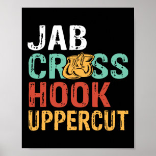 Poster Jab Cruz Gancho Uppercut Treino de Boxeador Homens