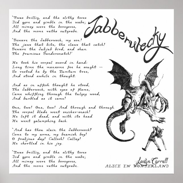 Poster Jabberwocky Poem (Frente)
