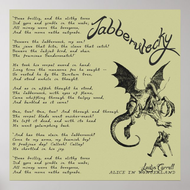 Poster Jabberwocky Poem (Frente)