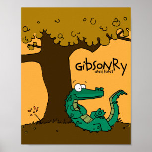 Poster jacaré de relaxamento