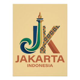 Póster Jacarta Indonésia Sudeste Asiático