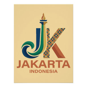 Póster Jacarta Indonésia Sudeste Asiático