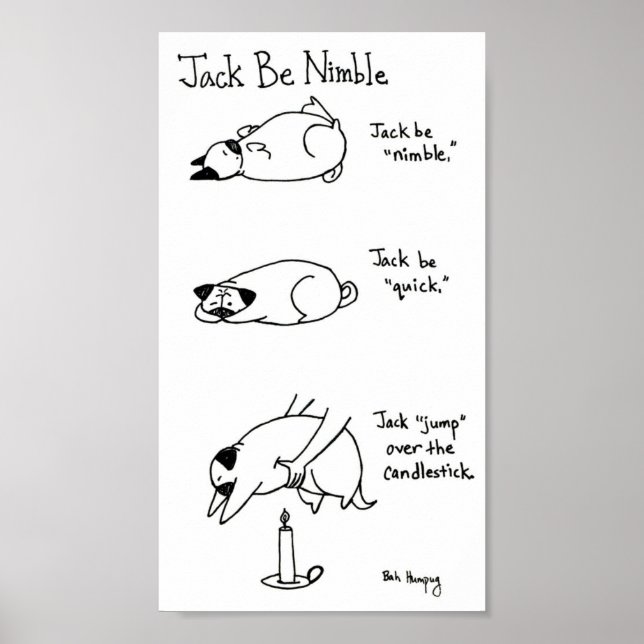 Póster Jack Be Nimble, Versão Pug (Frente)