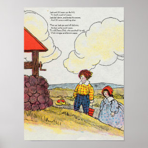 Poster Jack e Jill subiram a montanha Rhyme