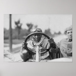 Poster Jack Johnson que conduz seu insecto de Thomas