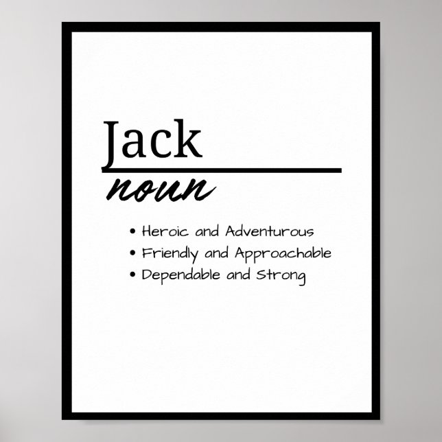 Poster Jack, Menino Definição de Nome Personalizado (Frente)