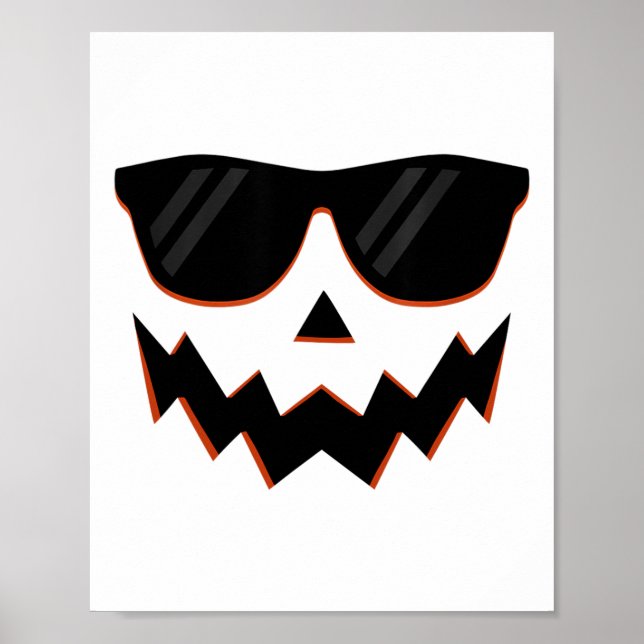 Poster Jack O Lantern Pumpkin Face Hallowen Costume Sungl (Frente)