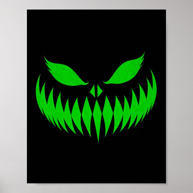 Poster Jack O Lanterna Assustador Pumpkin Face Halloween  (Frente)