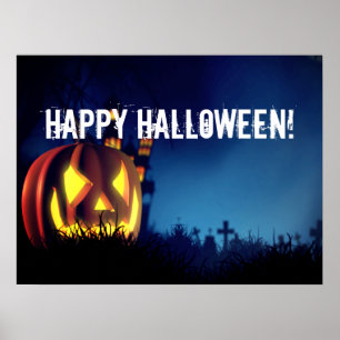 Poster Jack-O-Lanterna na Noite de Halloween