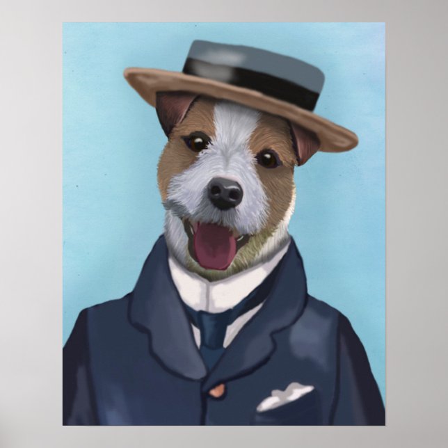 Póster Jack Russell em Boater (Frente)
