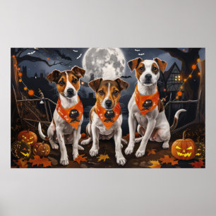 Poster Jack Russell Halloween Assustador