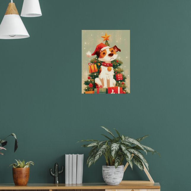 Poster Jack Russell Terrier with Christmas Tree and Gifts (Sala de Estar 1)