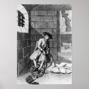 Poster Jack Shepperd na prisão de Newgate, 1724