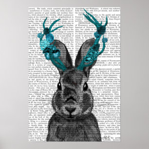 Póster Jackalope com os Turquoise Antlers