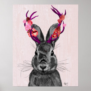 Póster Jackalope with Pink Antlers