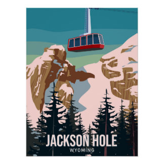 Póster Jackson Hole Viagem resort poster-vintage