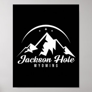 Poster Jackson Hole Wyoming Ski Resort Skiboardin