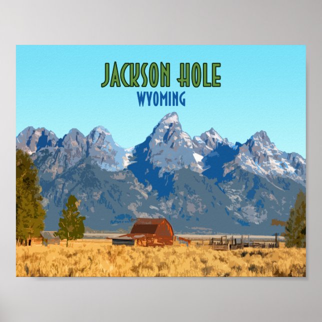 Poster Jackson Hole Wyoming Vintage (Frente)