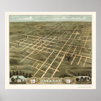 Póster Jackson, Mapa Panorâmico TN - 1870