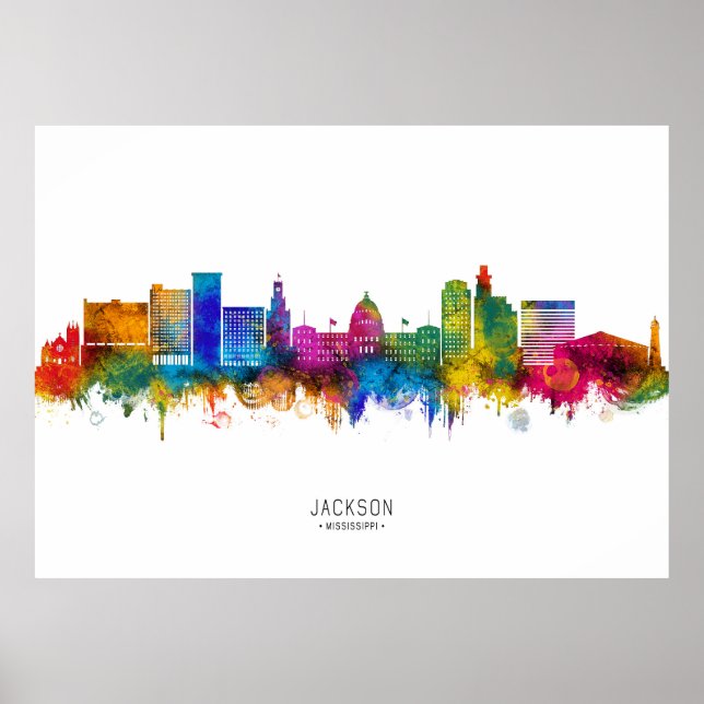 Poster Jackson Mississippi Skyline (Frente)