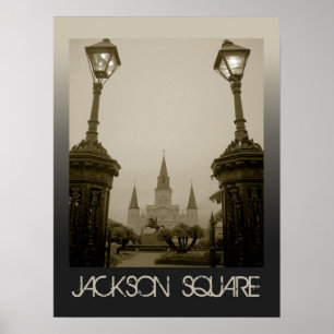 Poster Jackson Square, Nova Orleans, Louisiana