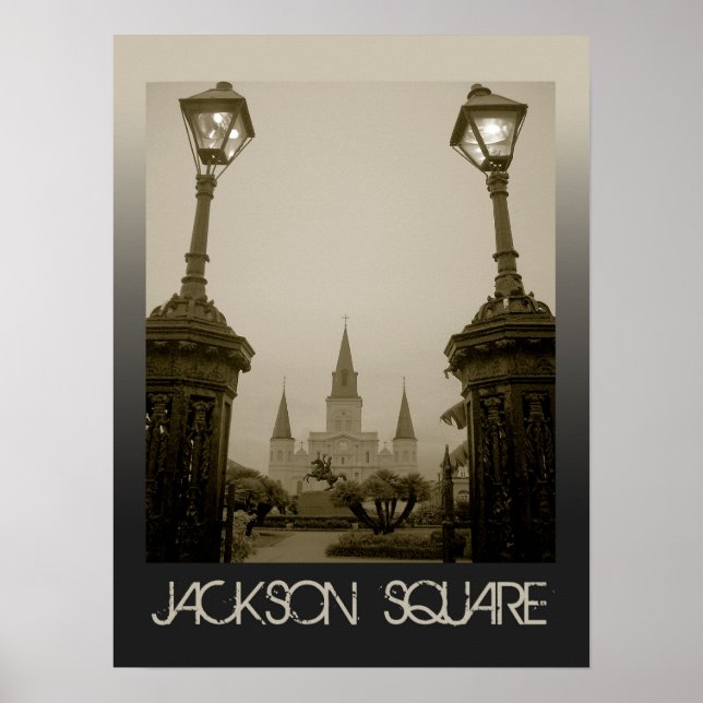 Poster Jackson Square, Nova Orleans, Louisiana (Frente)