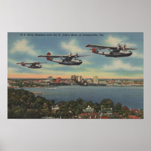 Póster Jacksonville, FL - bombardeiros do marinho sobre