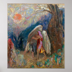 Poster Jacob e o Anjo   Odilon Redon  