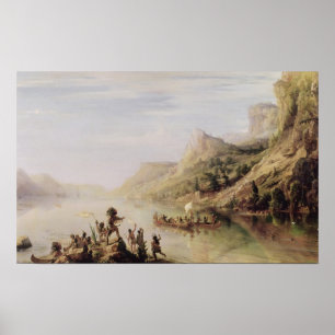 Póster Jacques Cartier que descobre o St. Lawrence